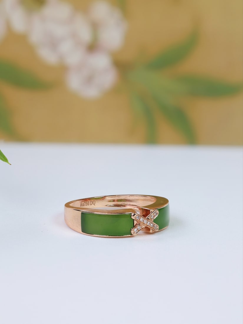 18K Gold Jadeite Ring - 3