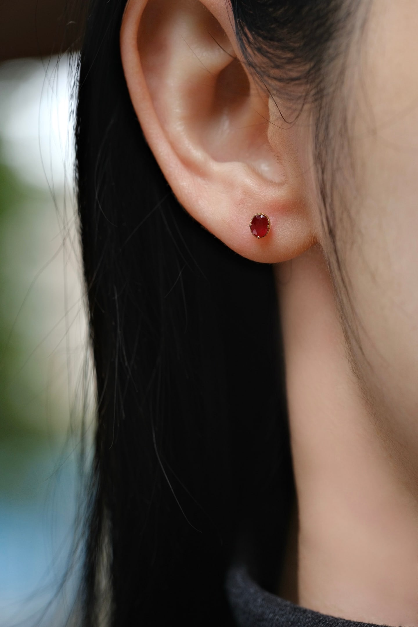 18K Gold Ruby Earrings - 3