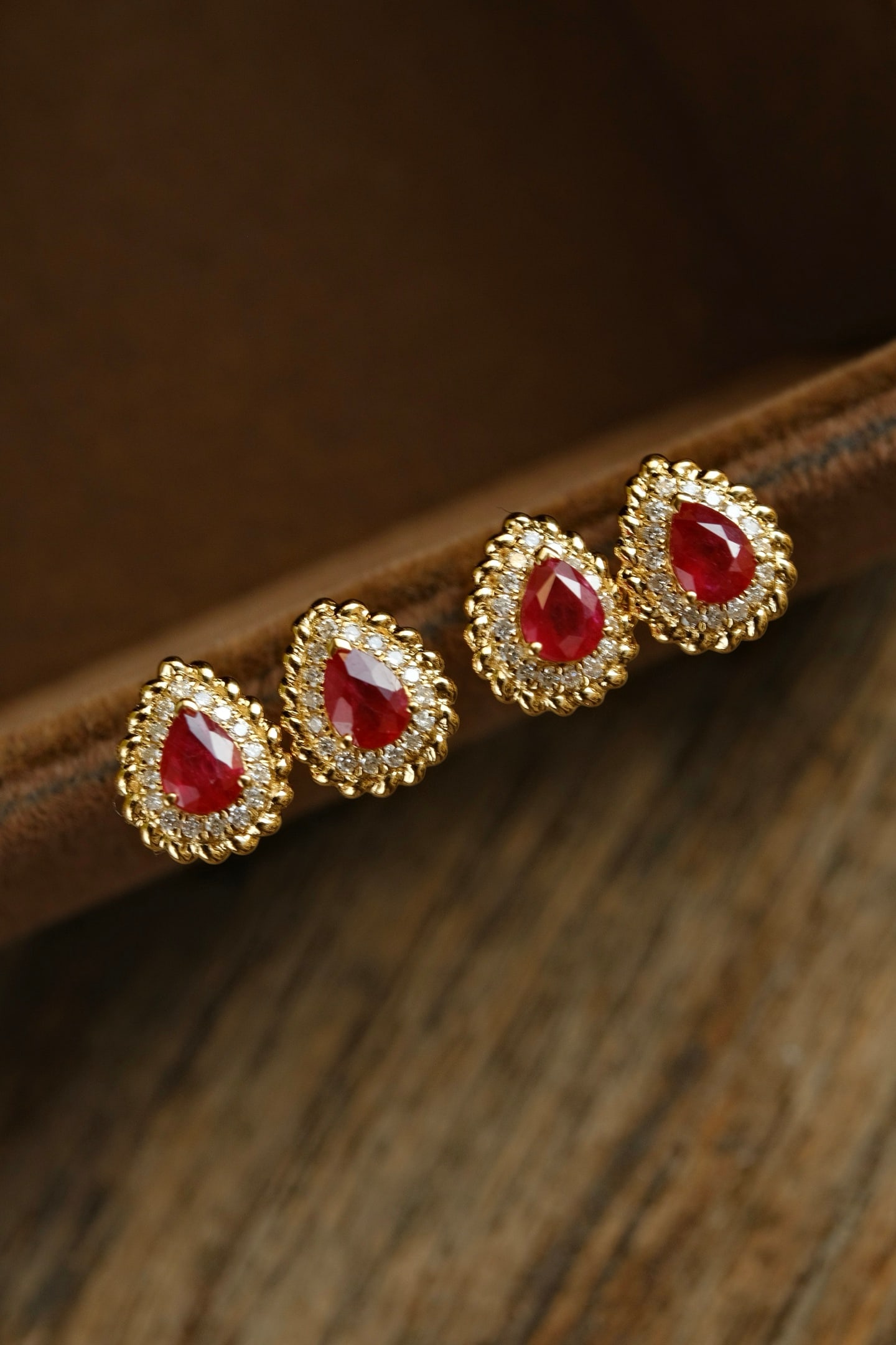 18K Gold Ruby Earrings - 3