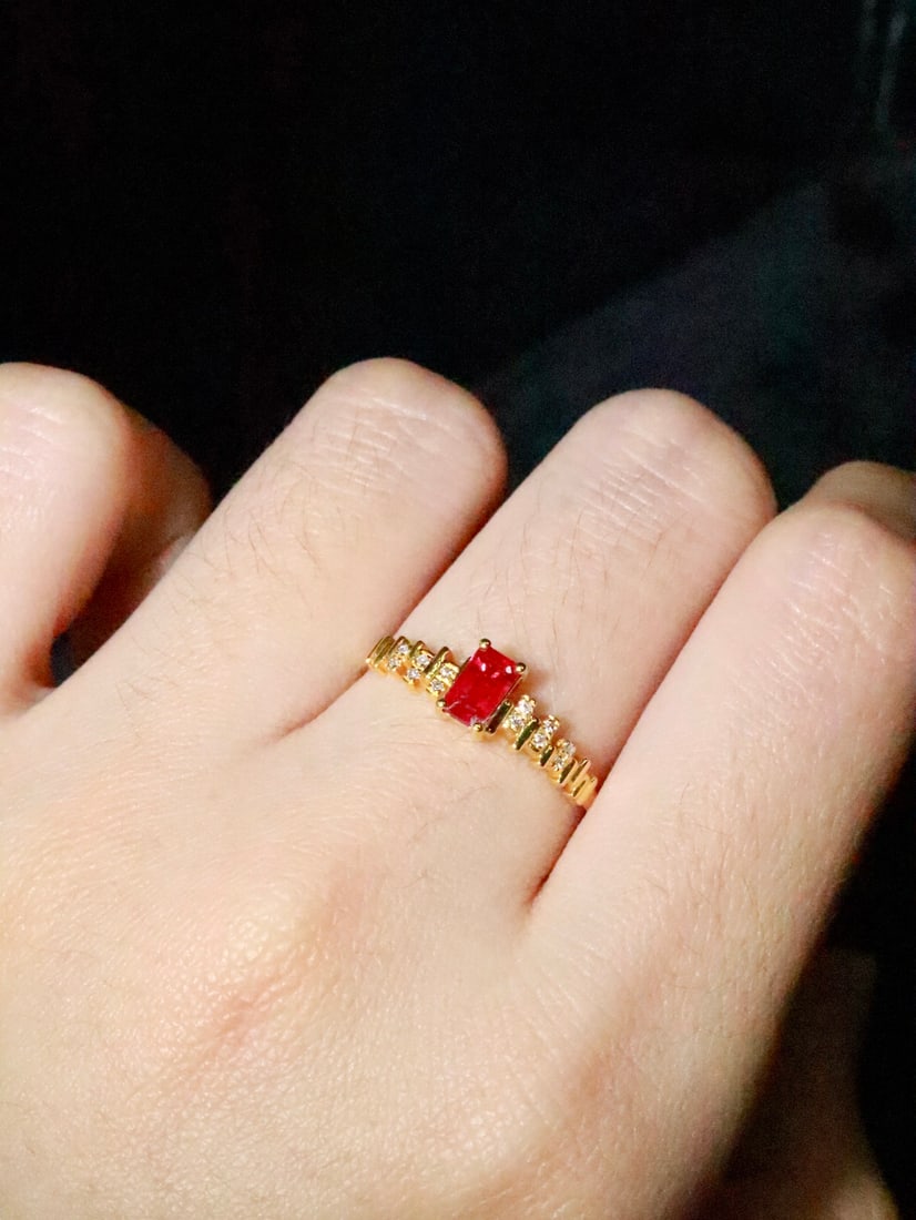 18K Gold Ruby Ring - 6