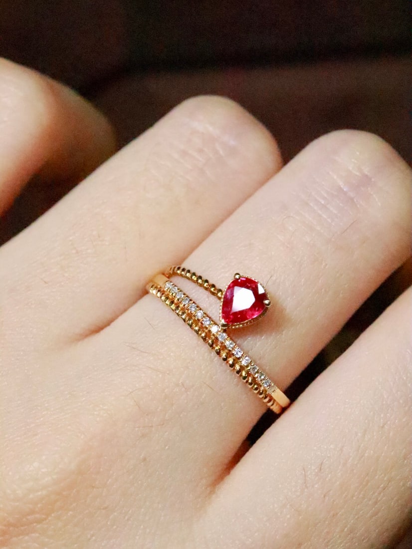 18K Gold Ruby Ring - 5