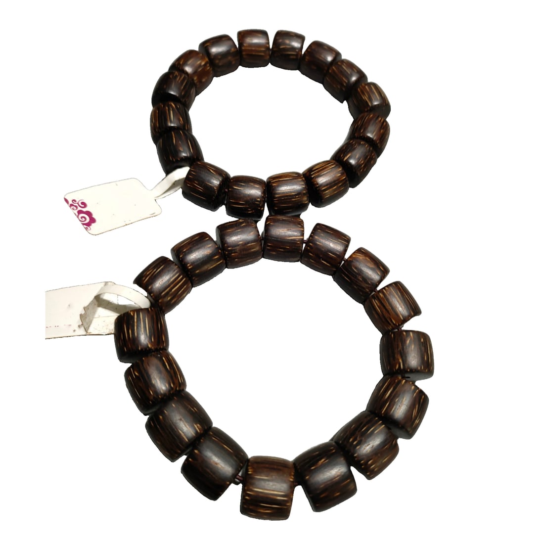 A pair of agarwood bead bracelets.: A pair of agarwood bead bracelets, with a diameter of 16.2 centimeters and weighing 38 grams.