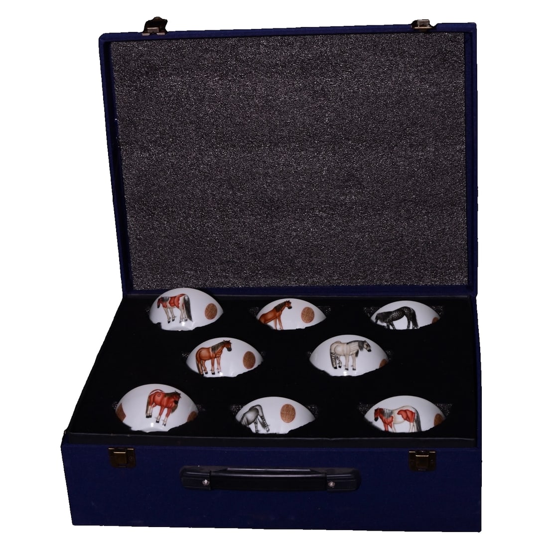 Qianlong Reign CloisonnE Eight Horses Cup: This Qing Dynasty Qianlong period cloisonnE cup features a design of eight steeds. The entire body is glazed in a clean and delicate white color, with a glossy finish. The elegant cup has thin and uni