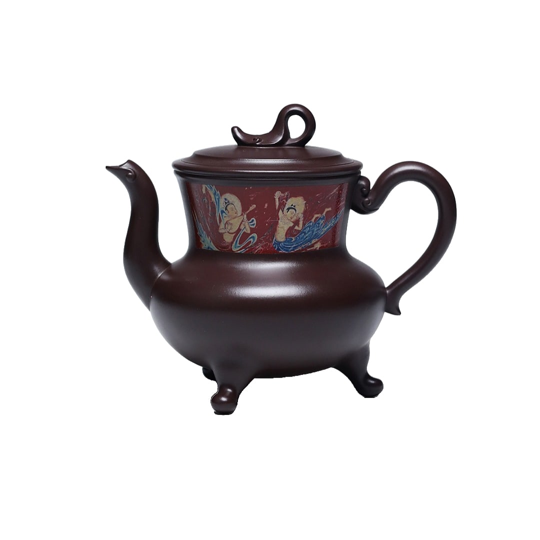 Li Wei - Feng Ming - Dunhuang Feitian Purple Clay Teapot: "Fengming · Dunhuang Feitian"Author's Introduction: Li WeiMaster of Chinese ceramic design artMaster of Ceramic Art in Jiangsu ProvinceRenowned figure in Ceramic Art in Jiangsu ProvinceSenior Craft A