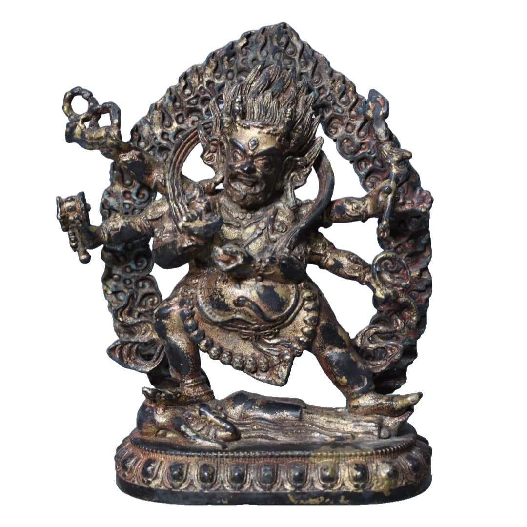 Copper Buddha statue with six arms, Mahakala. (1 of 10)