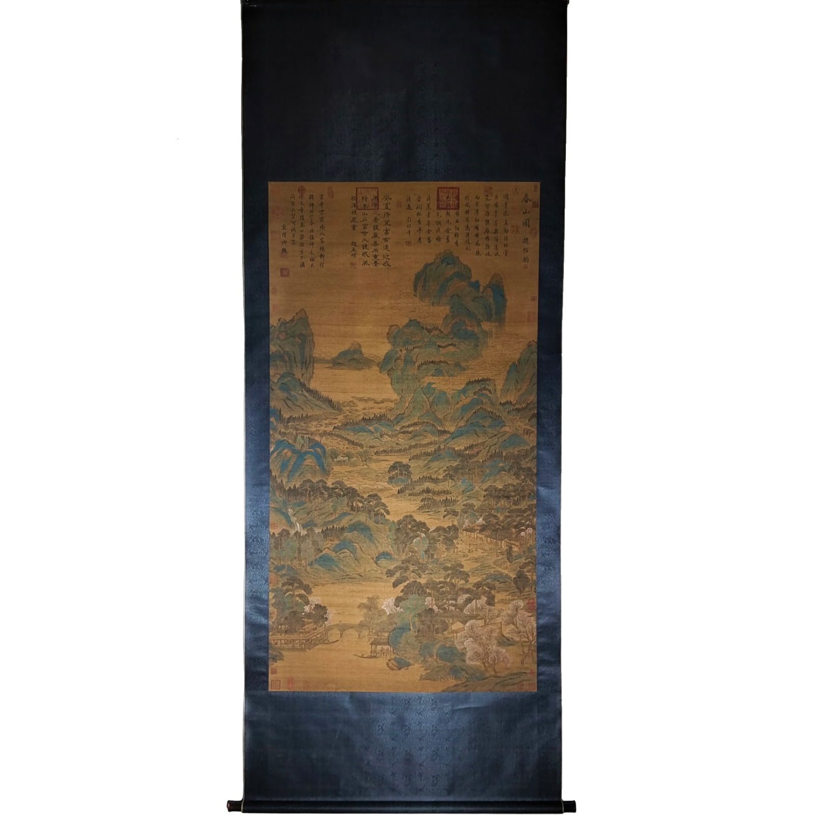 Zhao Boju - Silk Scroll Painting - Spring Mountain Scene (1 of 9)