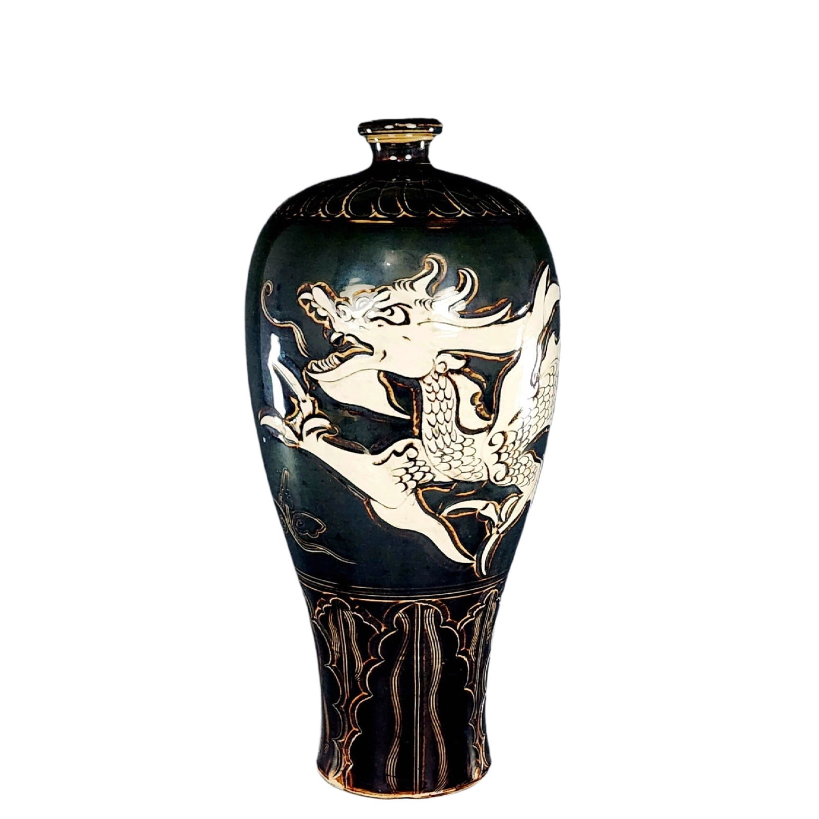 Song Dynasty Jun kiln "Dragon and Plum" meiping vase from the first year of Jiading (1 of 10)