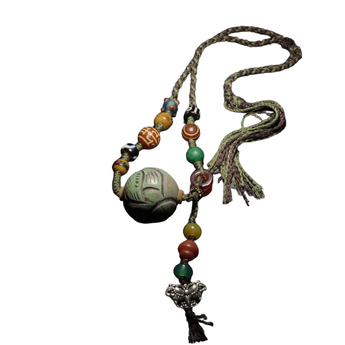 Agate celestial bead necklace handheld: Old agate celestial bead necklace handheldSize: 32mm