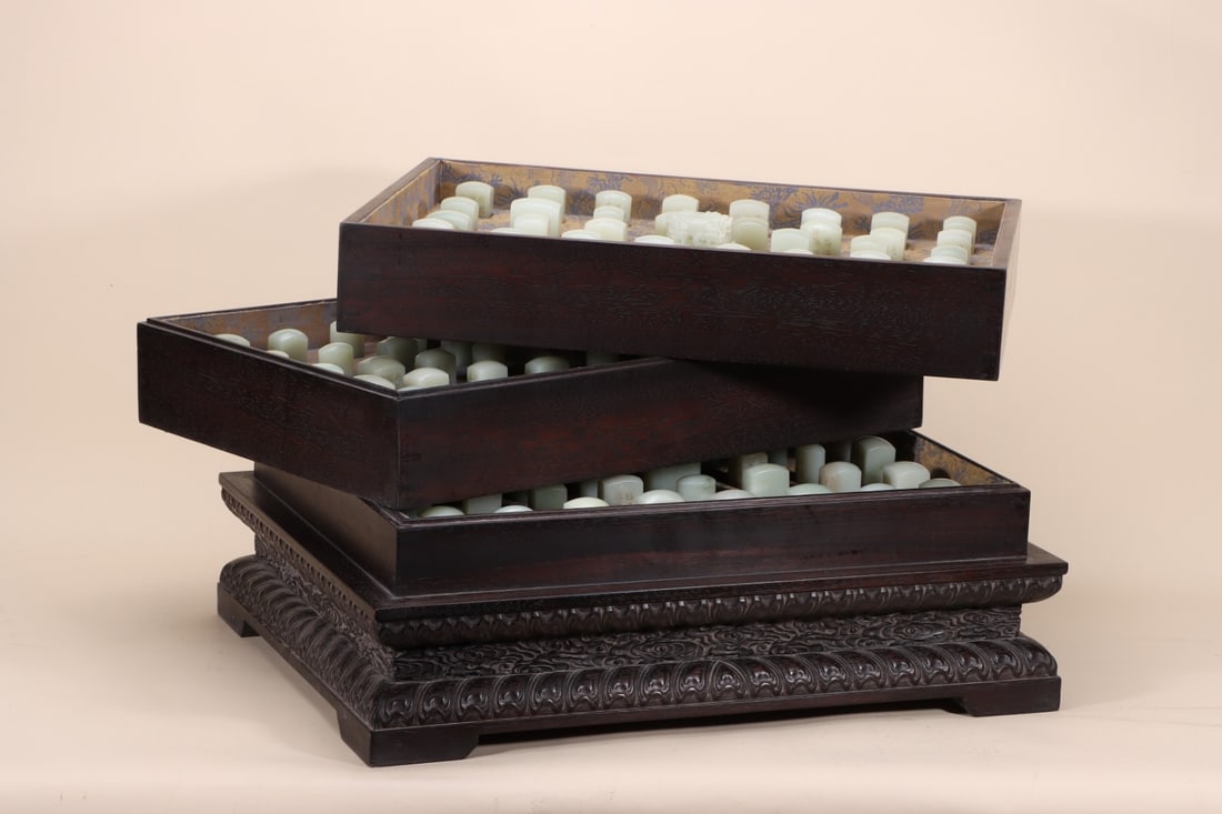 Qing Dynasty: Hetian jade study seal set - 6