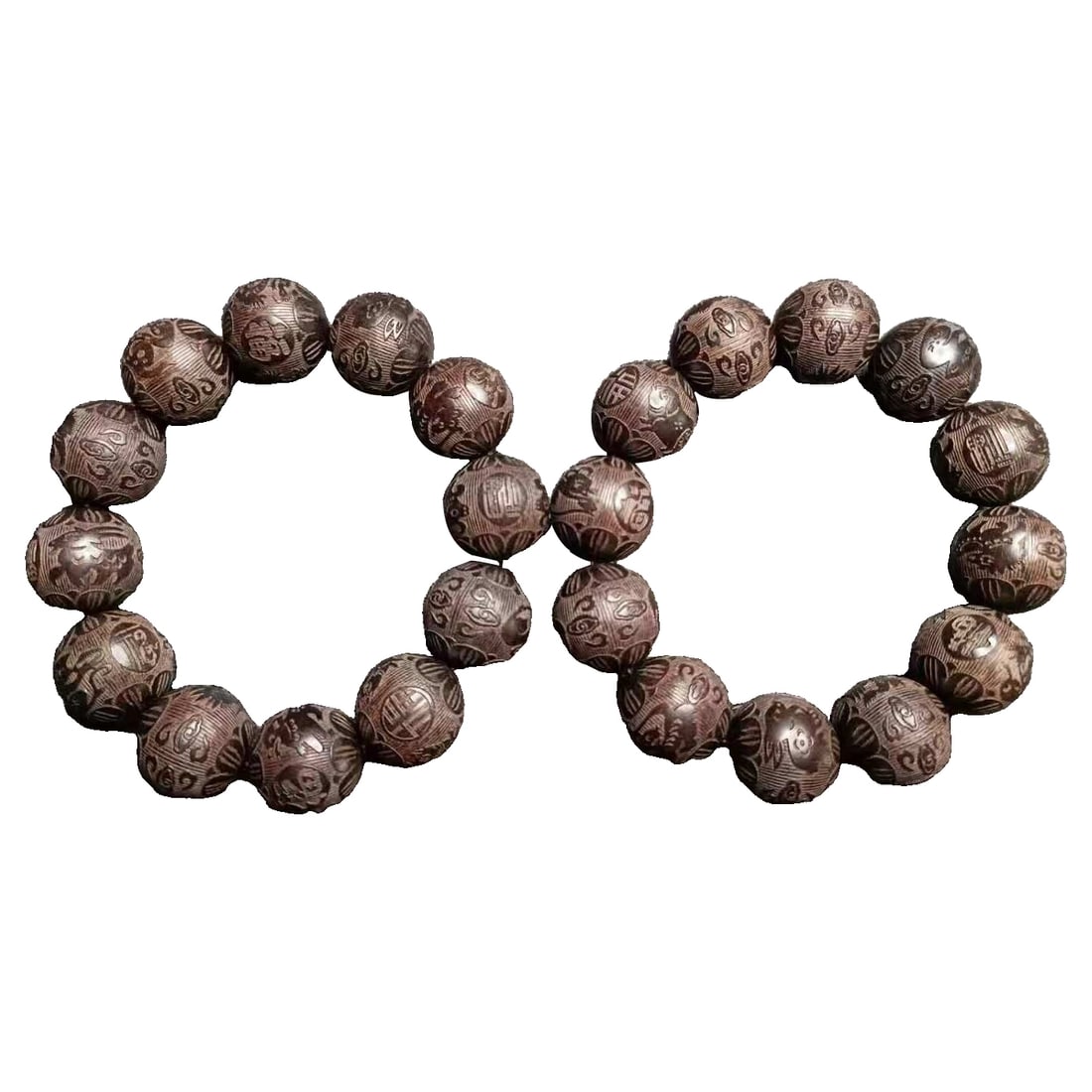 African Sandalwood Twelve Chinese Zodiac Bracelet: Agarwood "Twelve Chinese Zodiac Signs" Lucky BraceletSize: Bead diameter 20mm, weight 124g