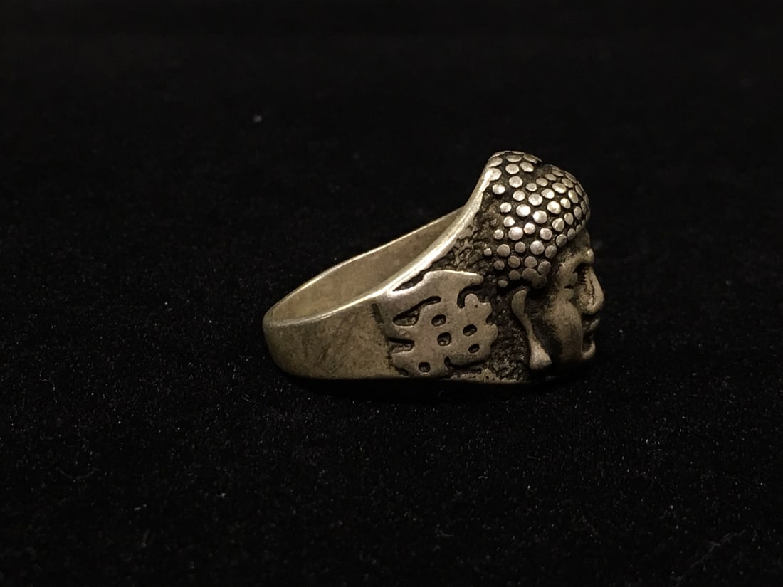 Tibetan Buddhist Statue Ring - 4