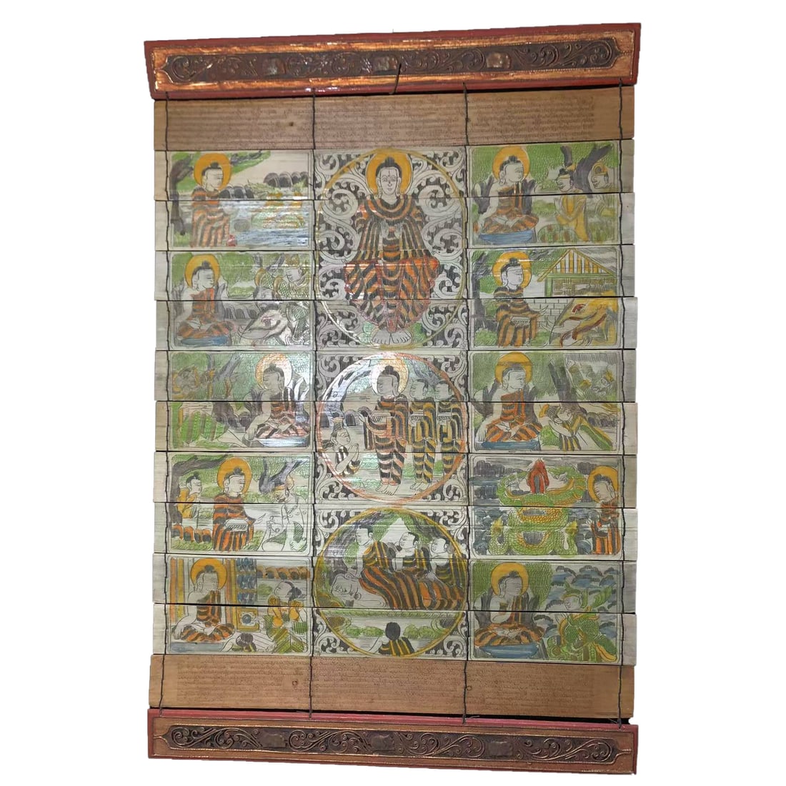 Palm Leaf Sutra: The Palm Leaf Manuscript is a scripture written on palm leaves, originating from ancient India and known as the "Buddhist Panda." The Palm Leaf Manuscript mostly consists of Buddhist scriptures, with