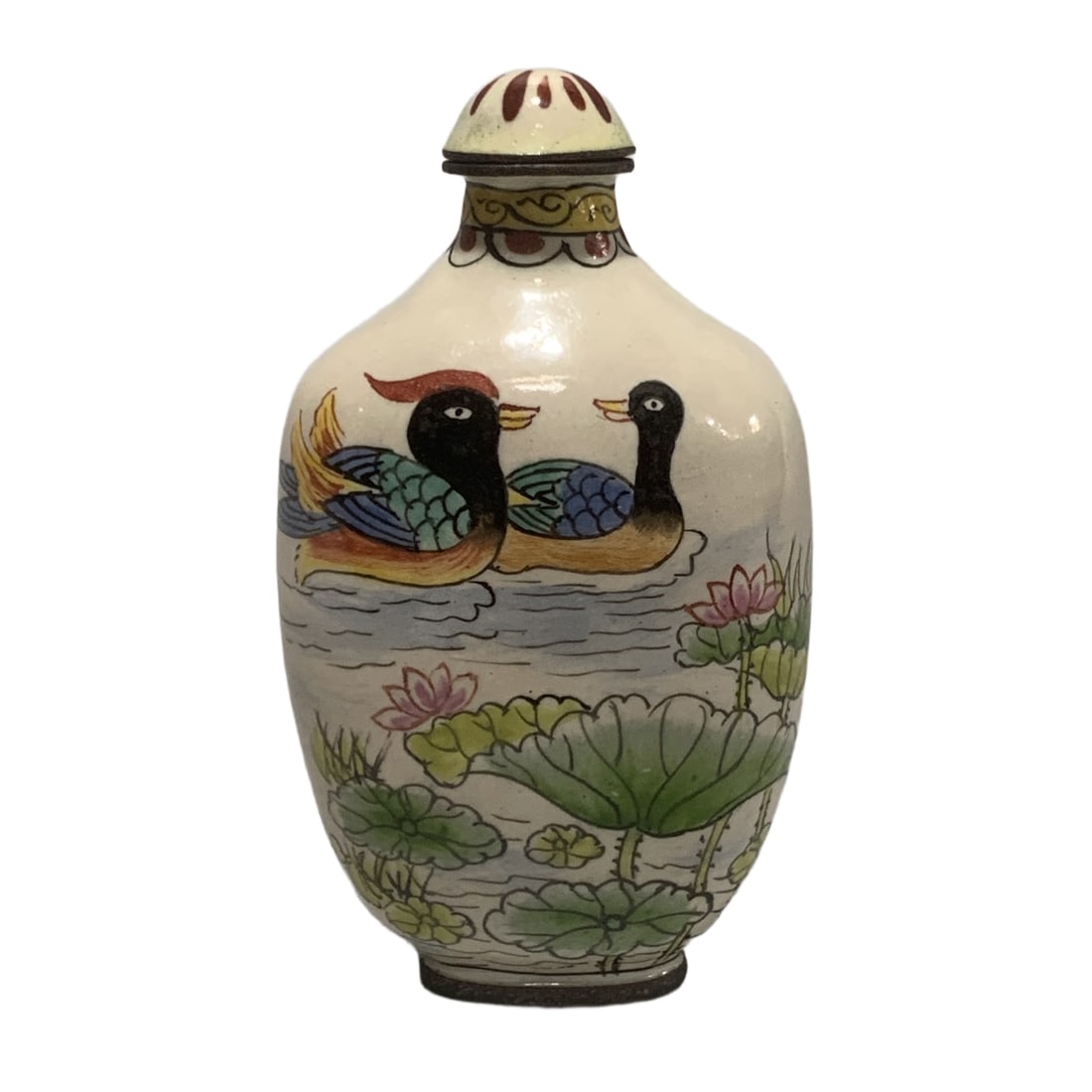 Qing Dynasty copper cloisonnE snuff bottle (1 of 10)