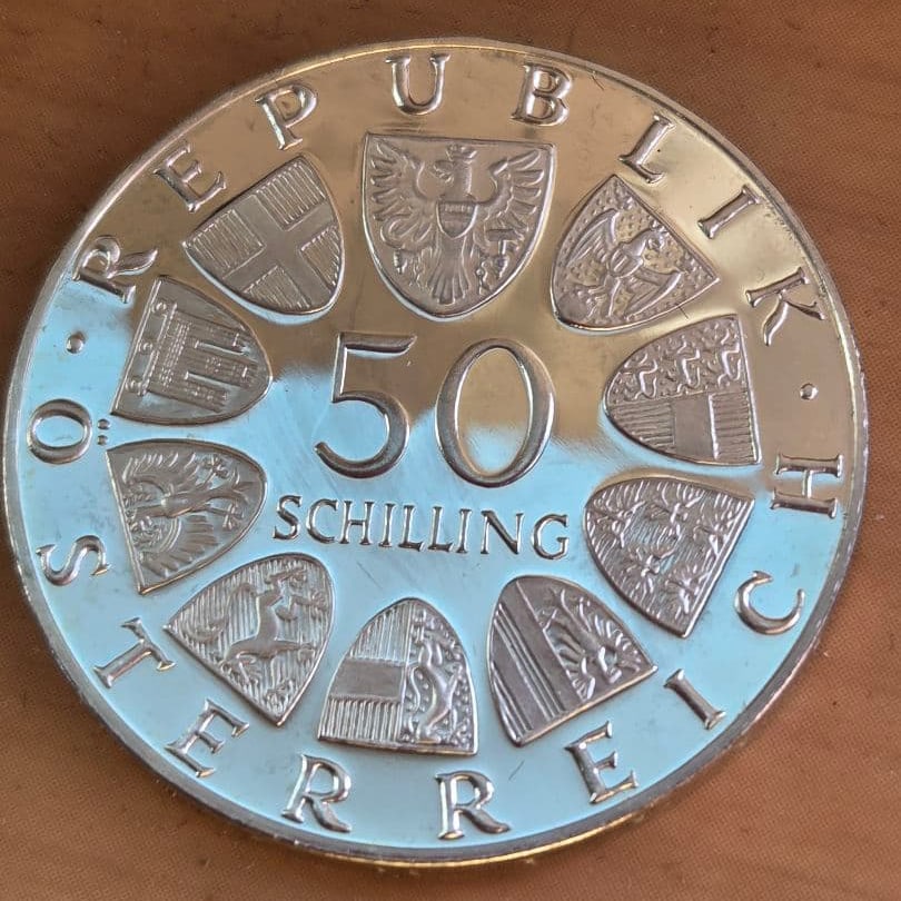 Austrian 50 Schilling Silver Coin 1924-1974 (1 of 4)