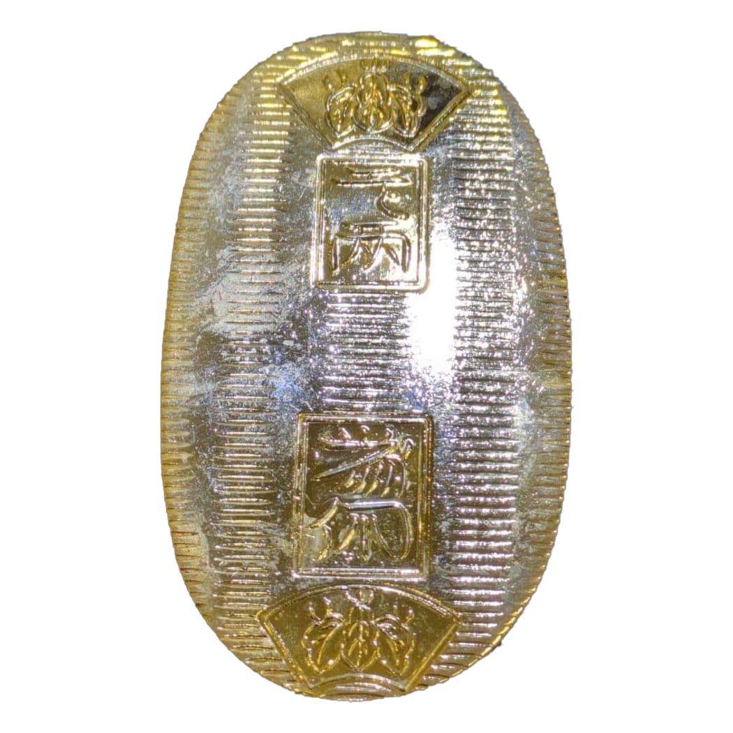Oval-shaped coin: Coin, with a height of approximately 71.2 millimeters, width of approximately 40.8 millimeters, and thickness of approximately 1.4 millimeters.