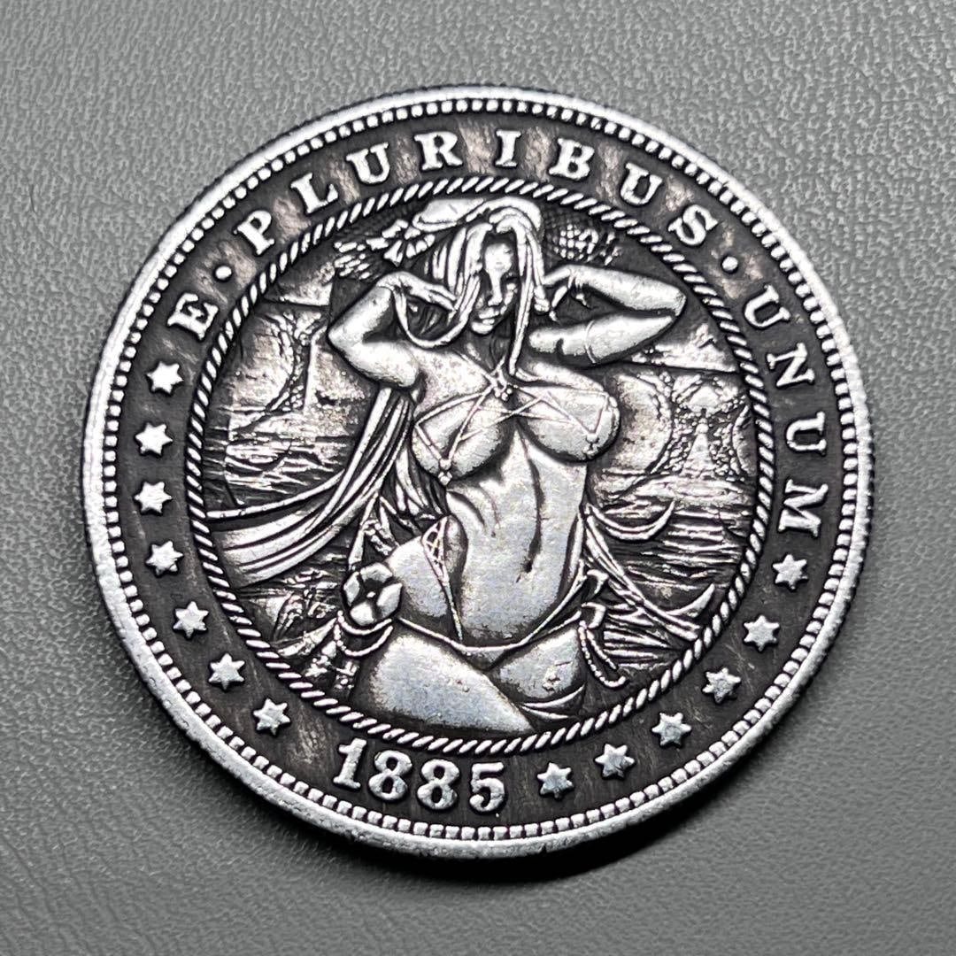 1885 American antique coins, large eagle coin, Morgan coin: 1885 American antique coin, Big Eagle coin, Morgan coin.Diameter: 38 millimetersThickness: 2.9 millimetersWeight: 24.7 grams