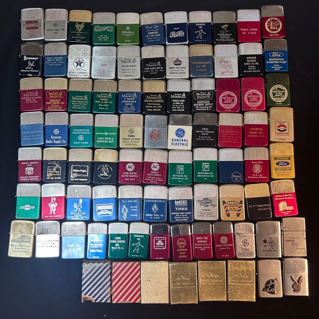 Lighters from the 1950s and 1960s.: 81 lighters from the 50s and 60s + 6 original boxes