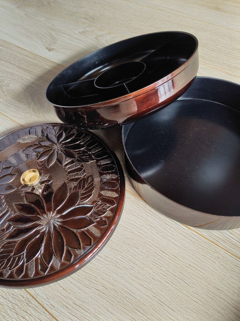 Showa Double-Layer Lacquer Appetizer Set (Candy Container) - 6
