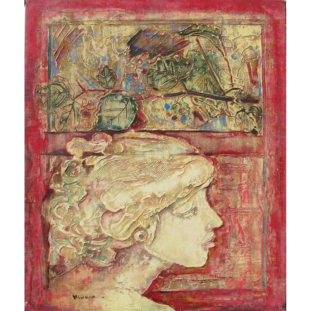 Kimura Jiro - Untitled No. 8 Oil Painting: This is Kimura Jiro's pioneering work. He is a rare artist and a member of the New Book Writers Association.From an artist with a Western painting style from the early days of the Tokyo Art School, to