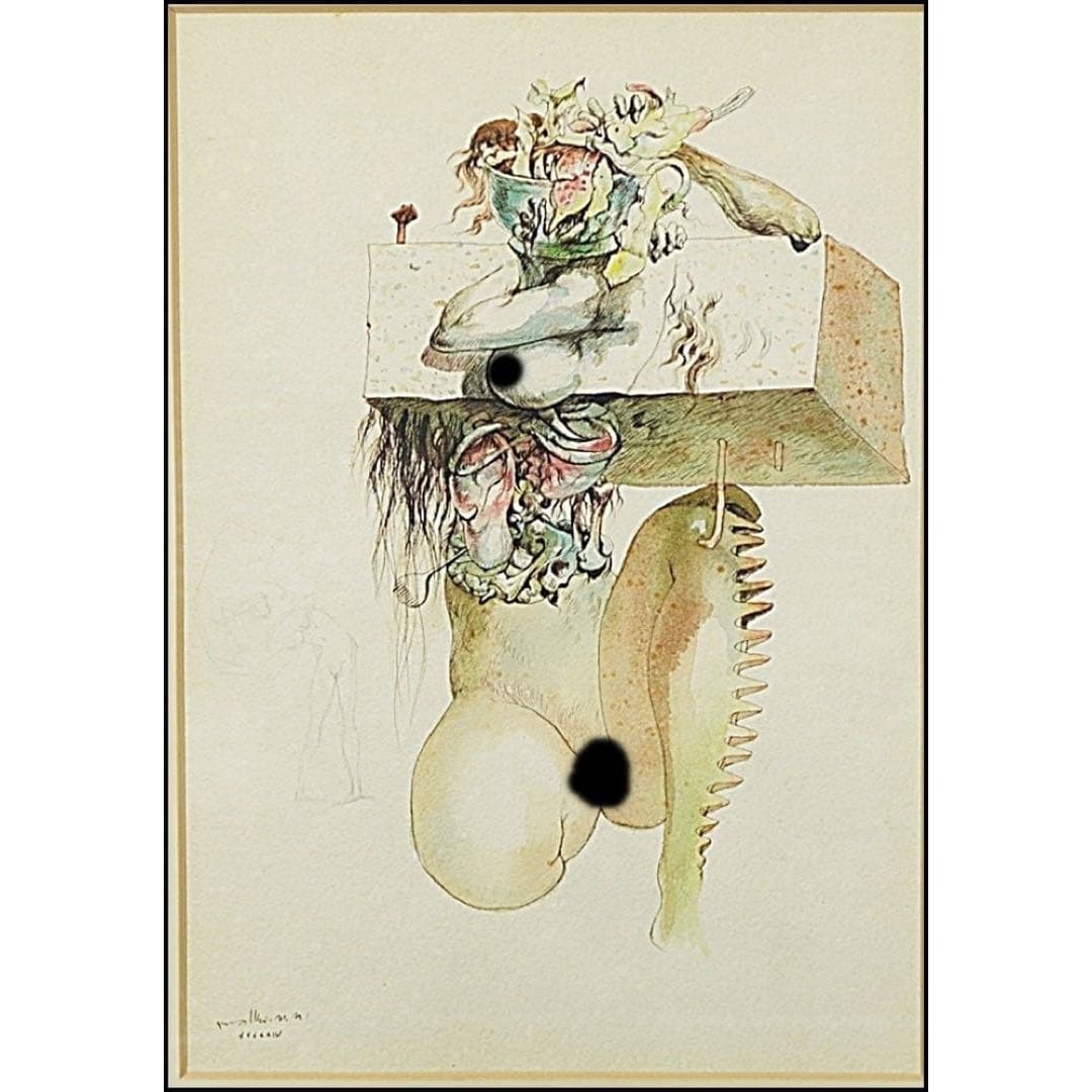 Guaranteed authentic, artist: Furuya Koze, watercolor portrait painting.: Guaranteed authentic, artist: Furuya Koze, watercolor portrait painting