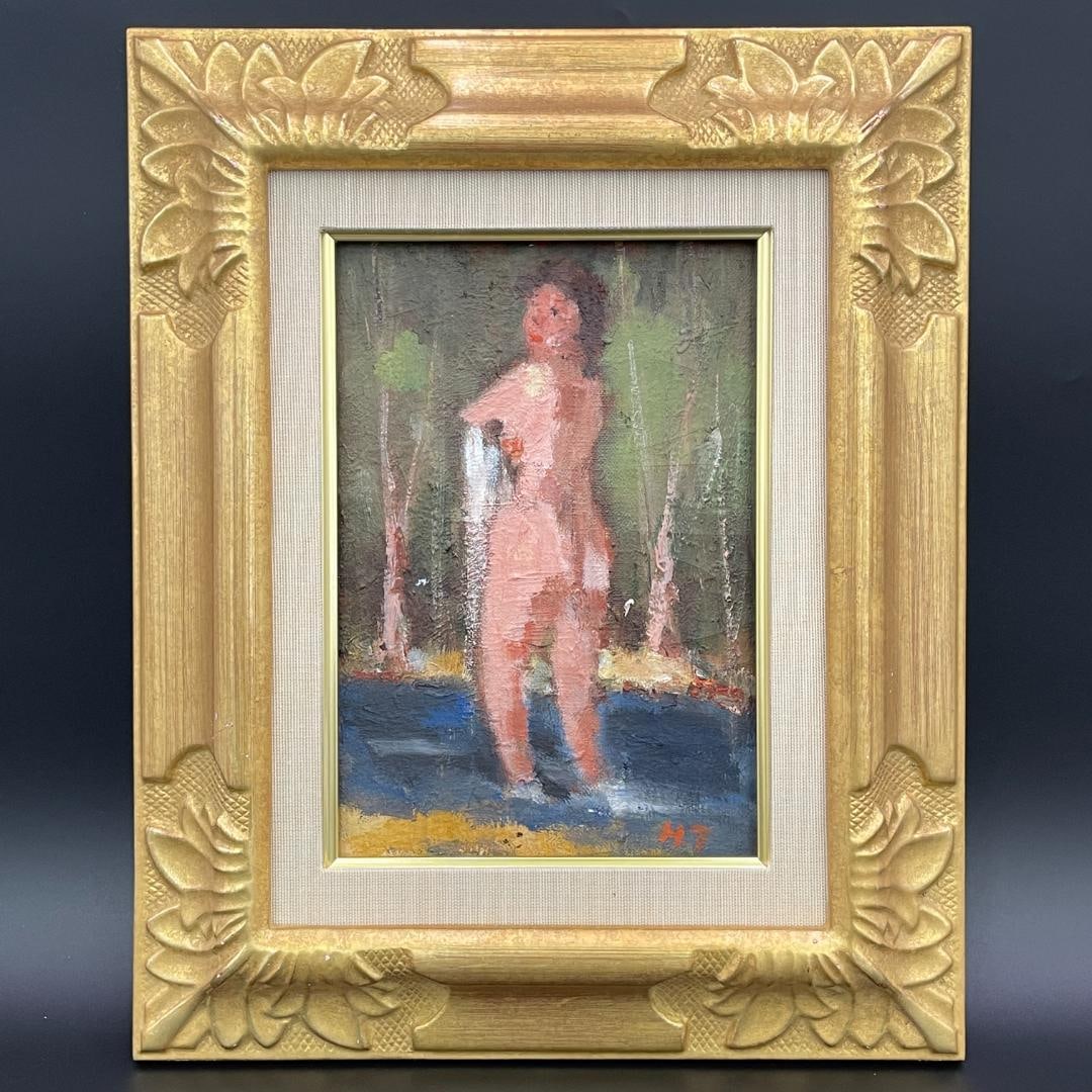 Chun Xiong You Cheng- Playing in the Water, oil painting, original artwork, nude figure: Guaranteed authentic. Chun Xiong You Cheng - Playing in the Water, oil painting, original work, nude figures, thick impasto technique, artist's signature, painting size: 22 cm in height x 15 cm in wid