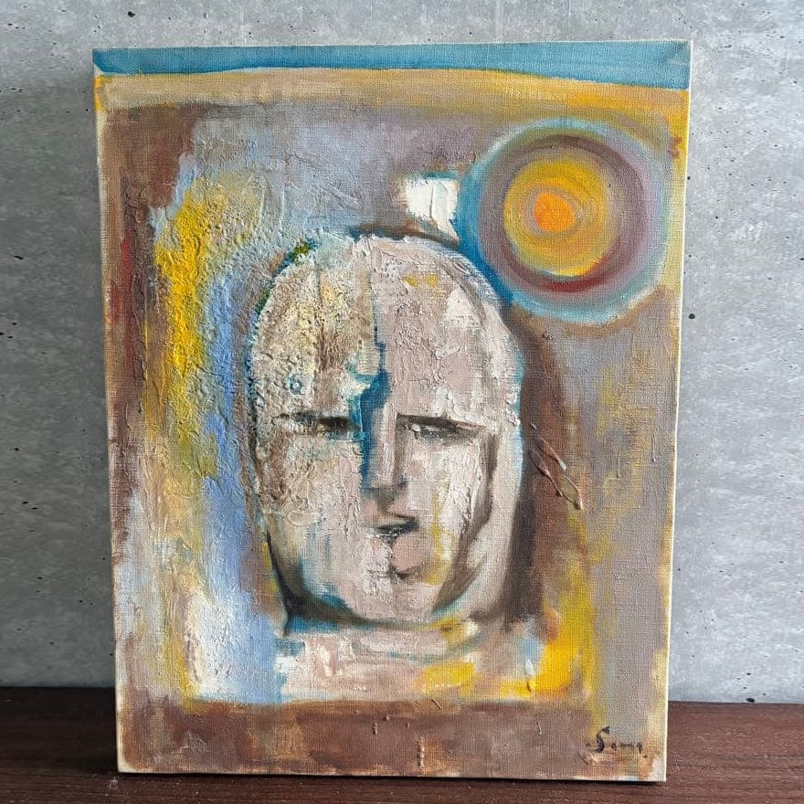 Saburo Taketake, Oil Painting - Stones of Japan, 1956: This is a painting by Saburo Taketake, titled "Stones of Japan".It appears to be from 1956.There is a signature in the bottom right corner.The size is 32 cm x 41 cm.