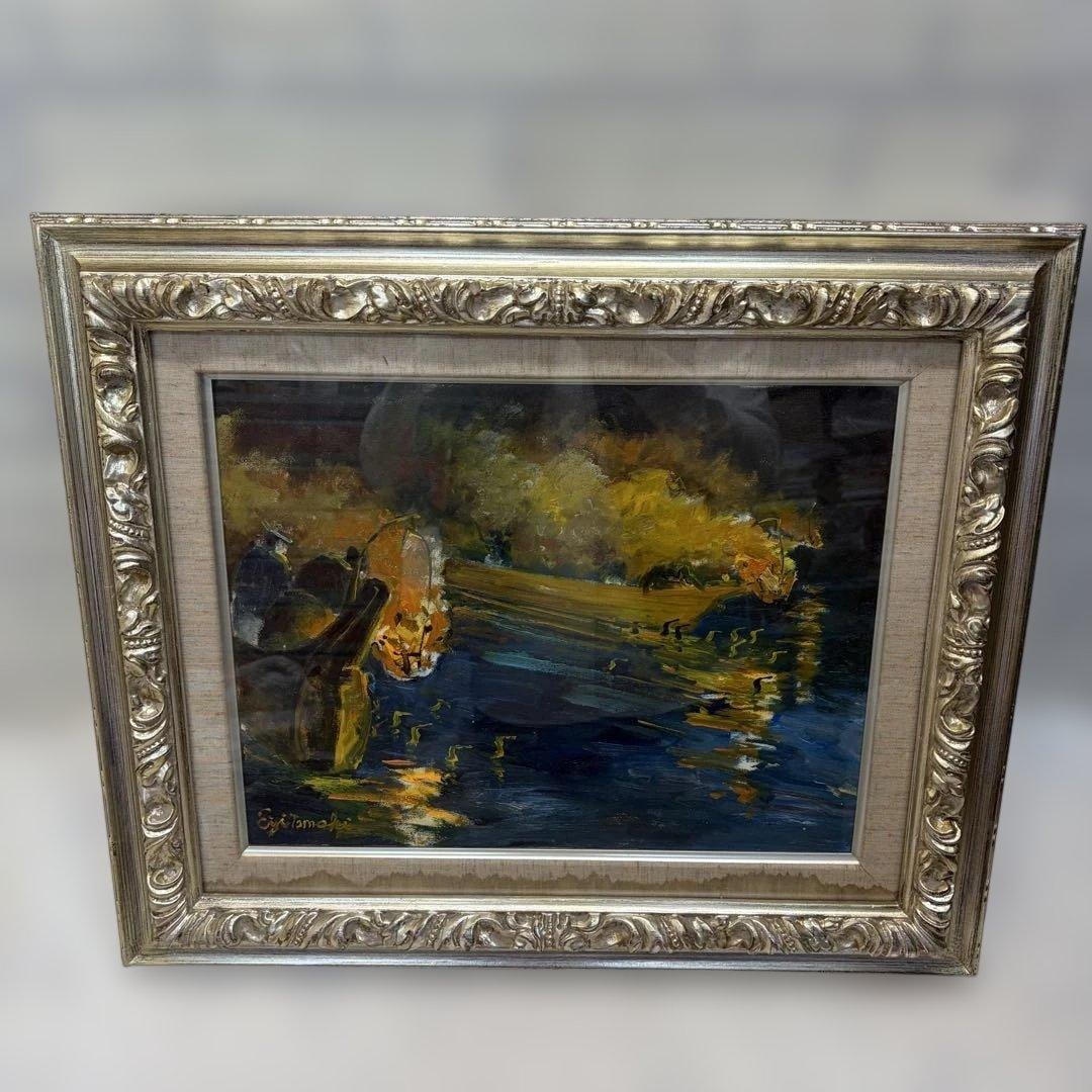 Yugi Eiji's oil painting work: "Cormorant Fishing" (1 of 11)