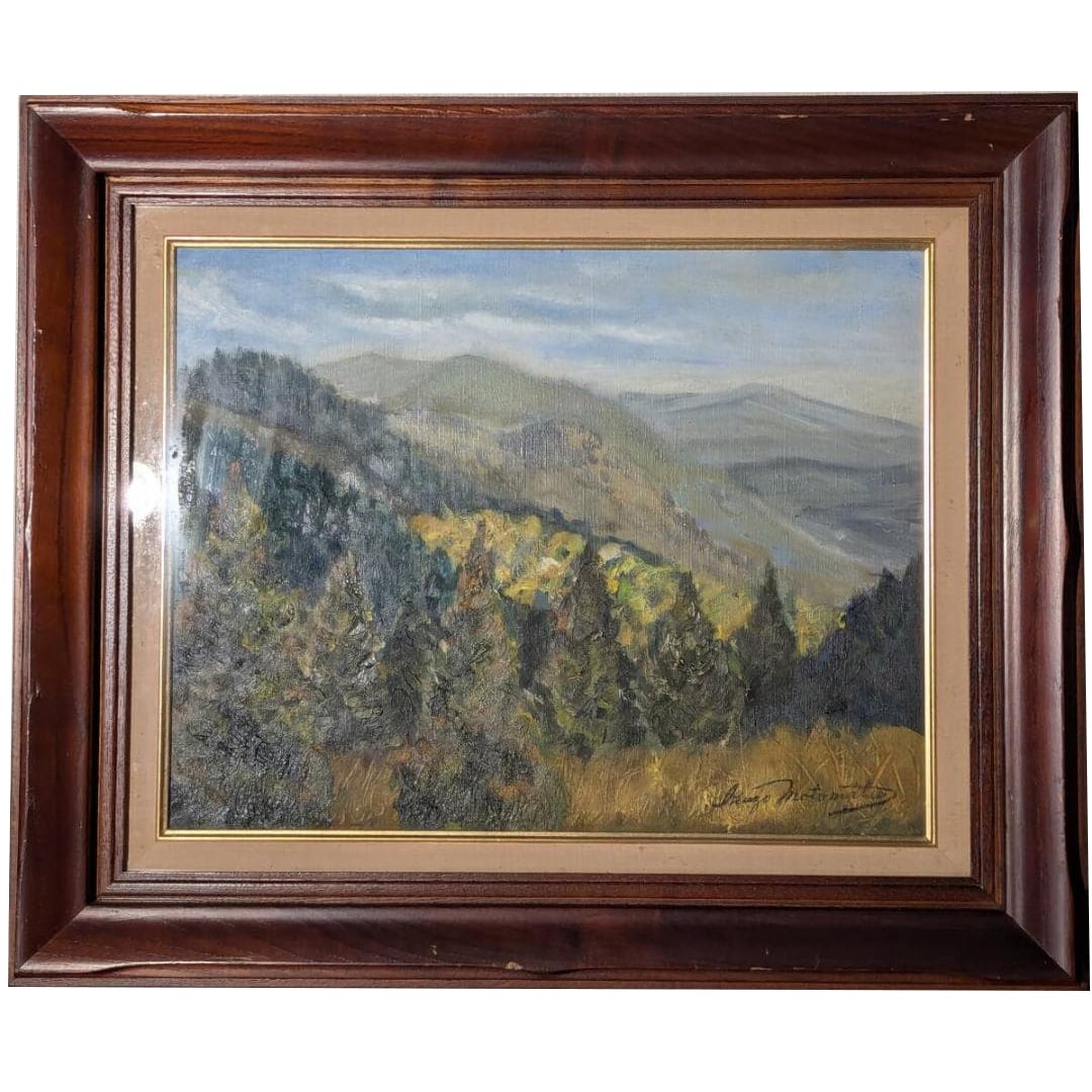 Oil painting on canvas, size 6, tranquil mountain scenery. (1 of 8)