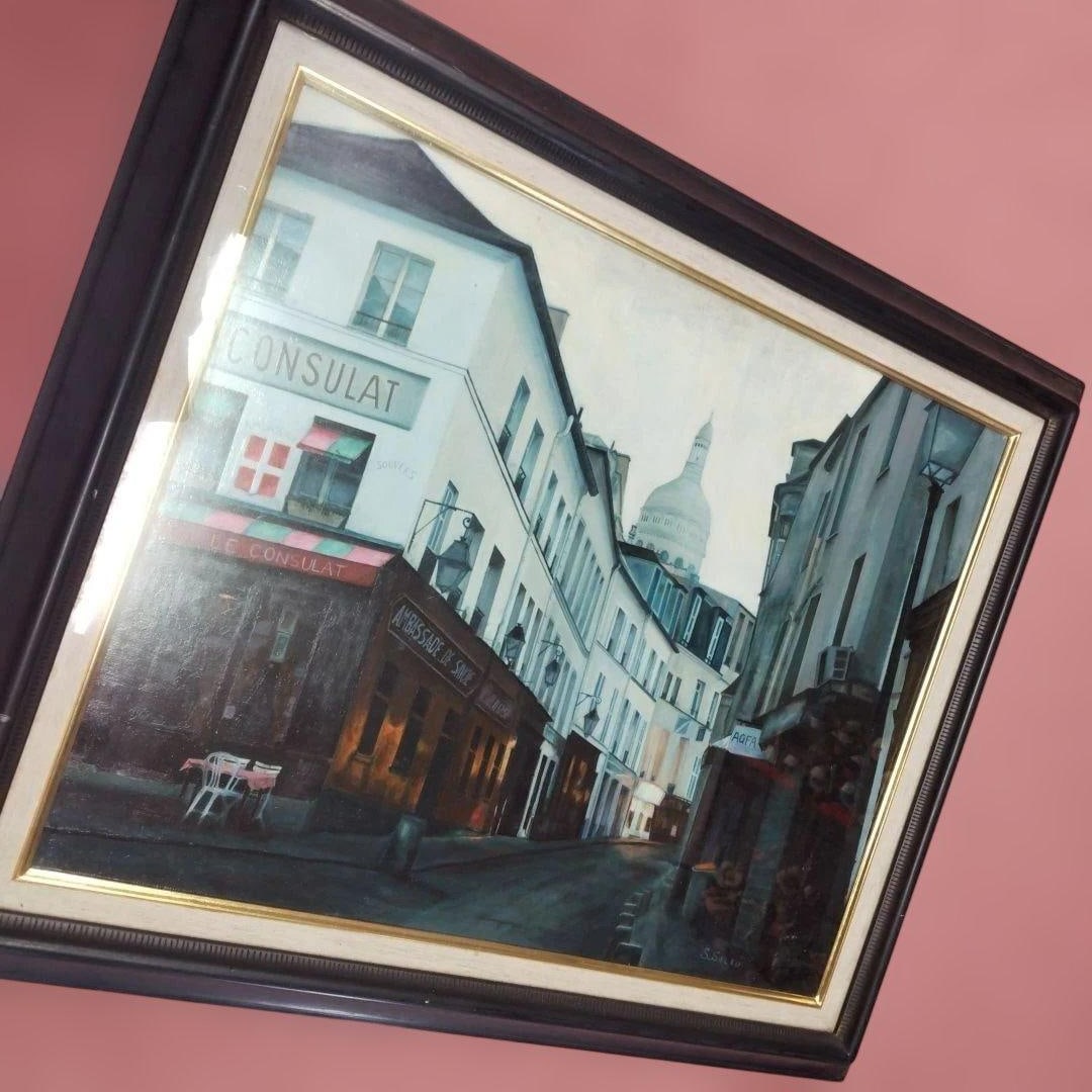 Oil painting landscape painting: This oil painting was bought at an exhibition in Ginza about 30 years ago.