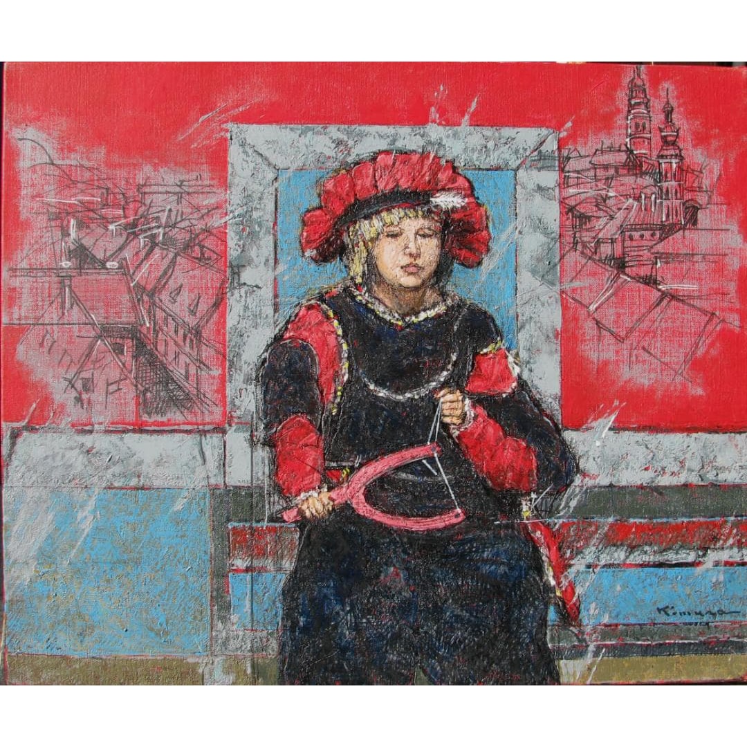 Kimura Jiro - Rose Festival, oil painting: Jiro Kimura, "Rose Festival," oil painting, size 8, Fairyland, Cesky Krumlov, Czech Republic, charming color perception.Jiro Kimura, born in Hyogo Prefecture, was born on April 1, 1936, in Hyogo Prefe