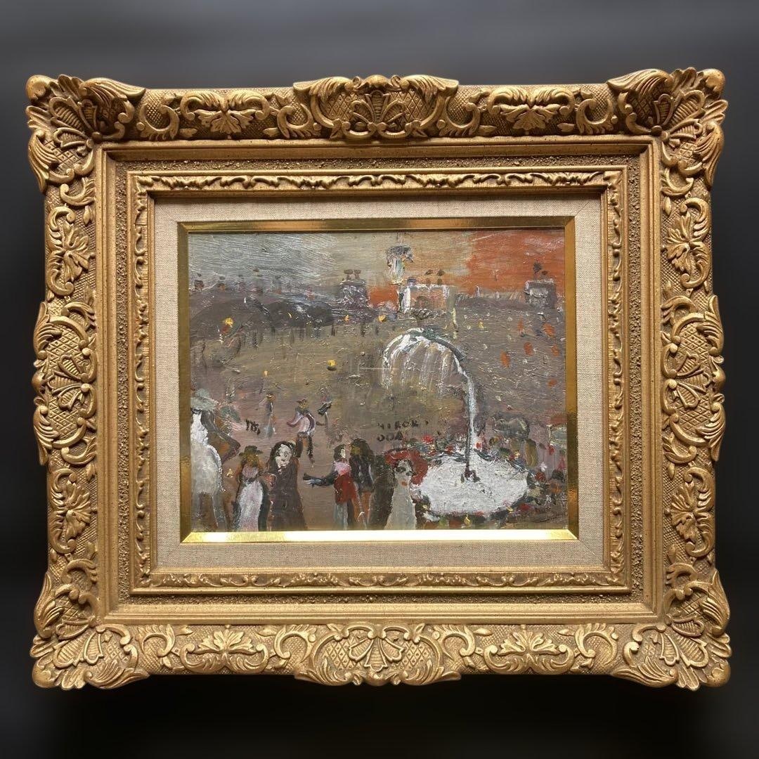 Kohsuke Oda - Delightful Garden, oil painting artwork: Hiroki Oda, "Dulcet Garden," 3F. Frame: 41 x 46 cm, Artwork: 22 x 27 cm. Academician of the Japan Art Academy.This is a modern and delightful Parisian artwork. It conveys a unique atmosphere that can