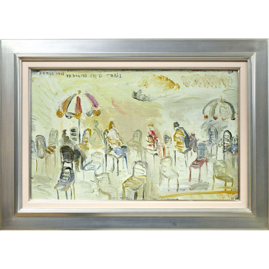 Shuichi Ono, Landscape with Chair (Paris), oil painting: Author: Shuichi Ono[Title] Chair Scenery (Paris)Technique: Oil painting on canvasProduction year: 1968Artwork size: Size M10 (33.3 cm in height x 53.0 cm in width)[Frame size]: 48.5 cm (height) x 68 c