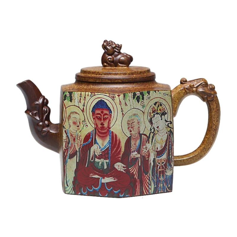 Li Wei - Hexagonal Jade Dragon Purple Clay Teapot (1 of 9)