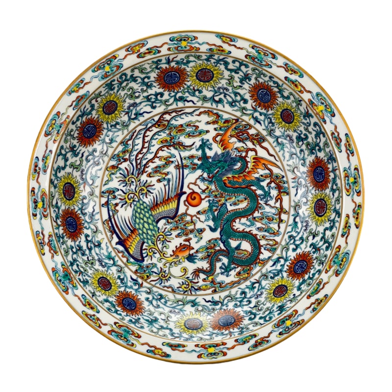 Qing Dynasty Yongzheng Period Doucai Folding Rim Plate (1 of 10)