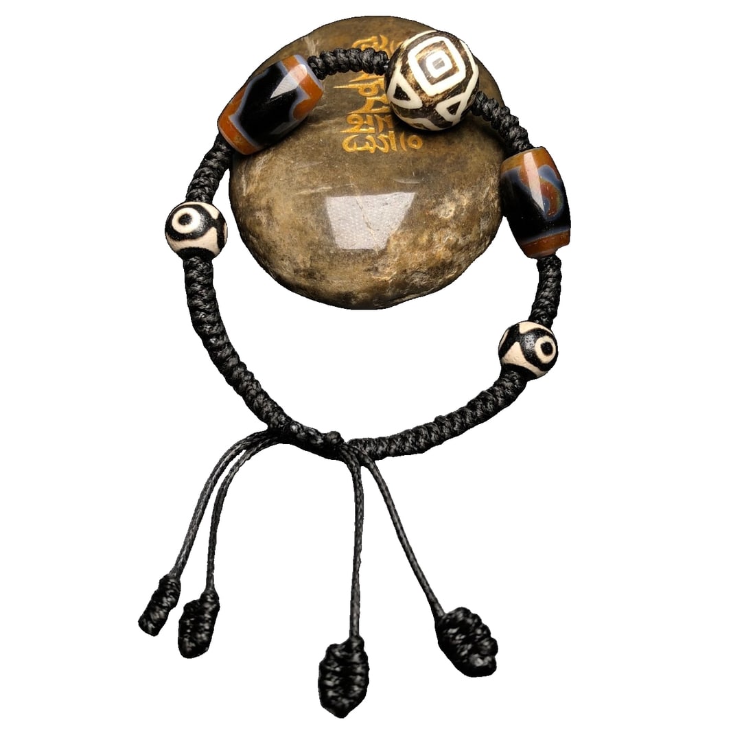 Western Asian ancient craftsmanship inlay petrified wood celestial bead meticulously crafted (1 of 10)