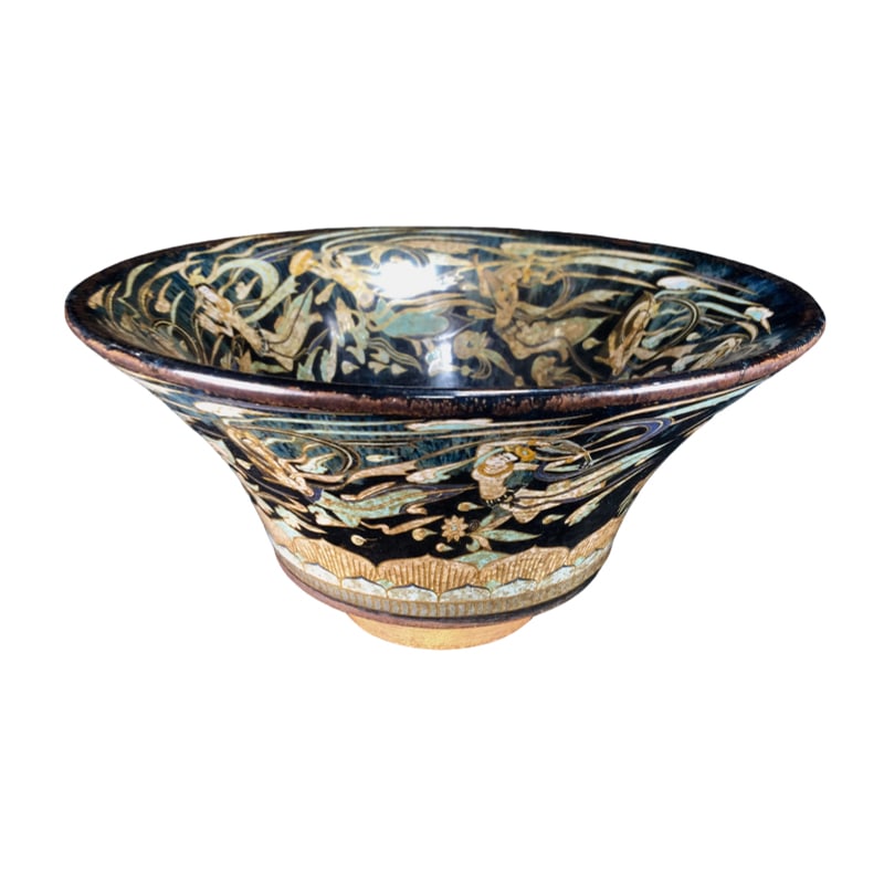 Song Dynasty Jian kiln bowl with Feitian pattern and Douli hat design. (1 of 10)