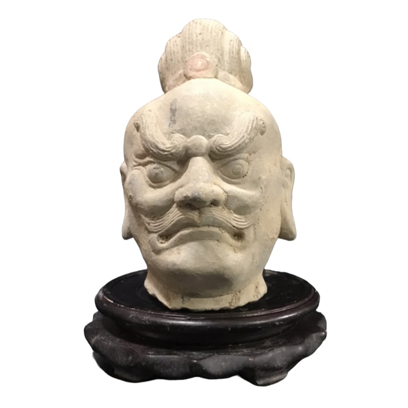 Blue Stone Sumo Wrestler Head (1 of 10)