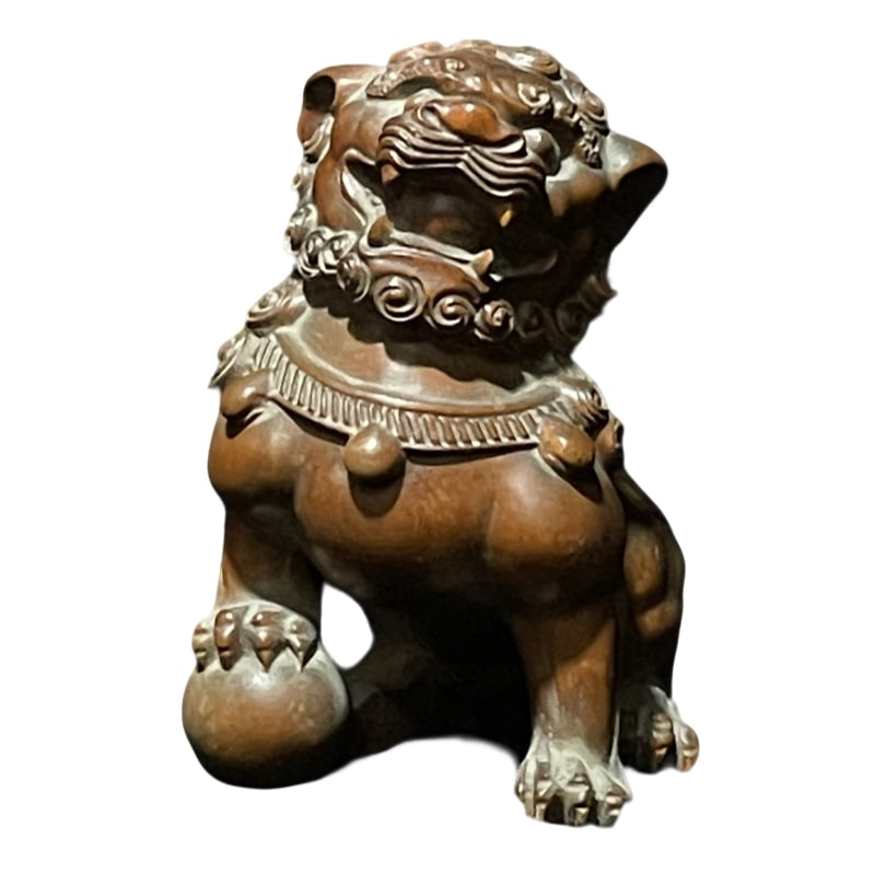 Carved boxwood sculpture of a howling monkey. (1 of 10)