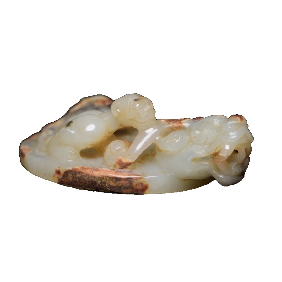 Hetian Jade Dragon Bi Pendant (1 of 10)