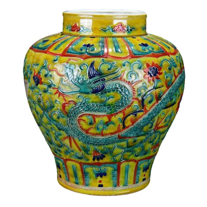 Ming Dynasty Yongle Falangcai Dragon and Phoenix Pattern Jar (1 of 10)