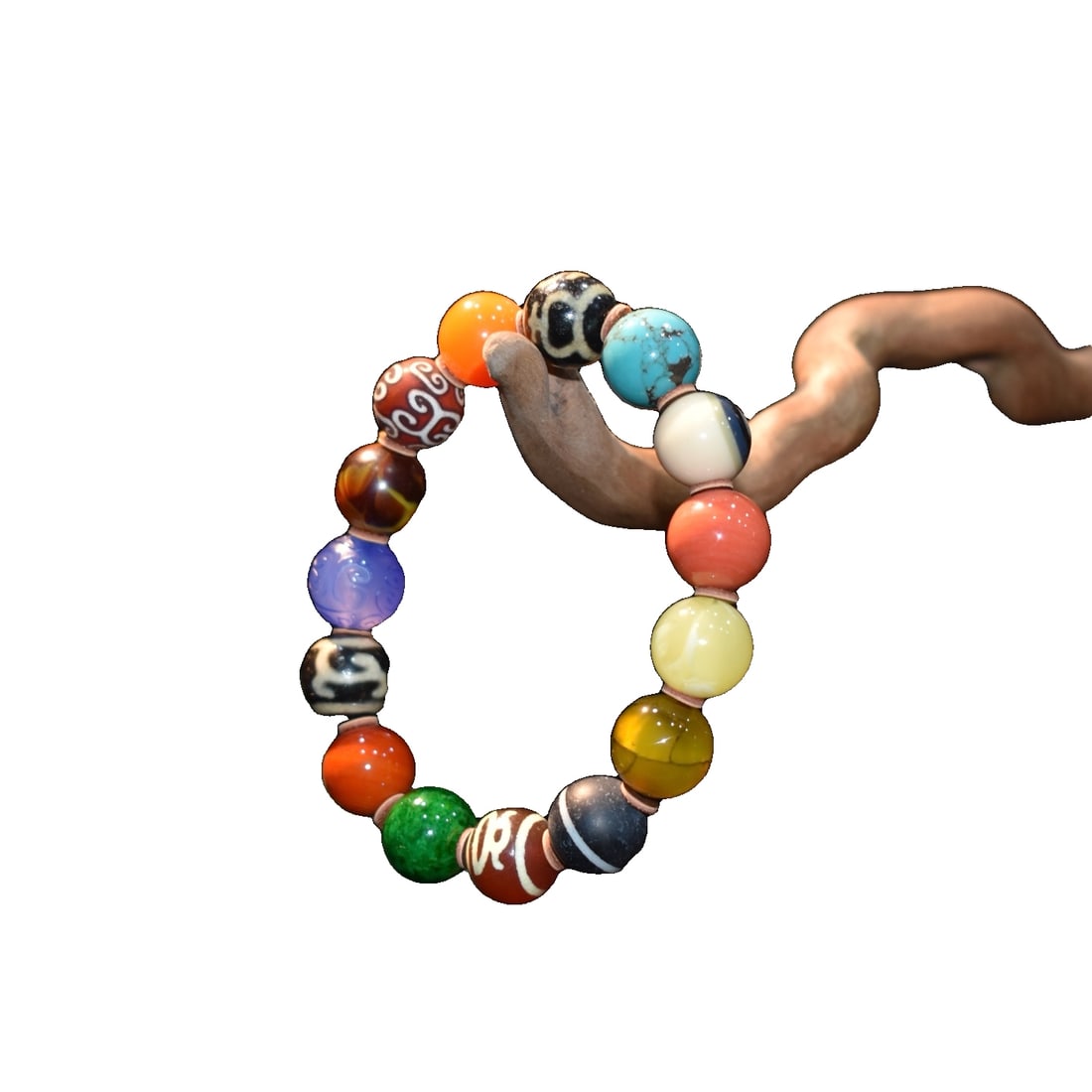 Tibetan-style Dharma bead bracelet with original design. (1 of 10)