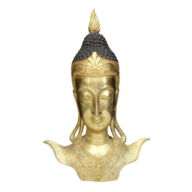 Thai Buddha statue, copper with gold plating, Shakyamuni Buddha: Thai Buddha statue made of copper with gold plating, exquisite in design. In Thailand, the difference in Buddhism is not a religious difference, but an artistic one. Different aesthetic styles have le