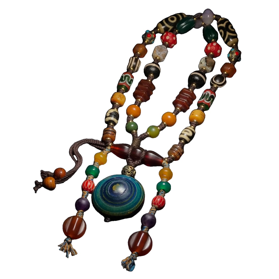 Old agate celestial bead multi-treasure necklace handheld (1 of 10)