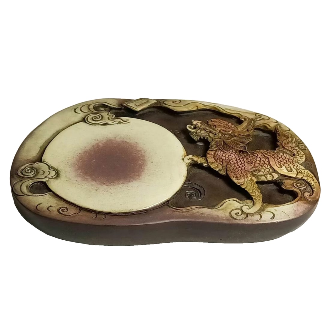 Ming Dynasty old inkstone with red silk inkpad (1 of 10)