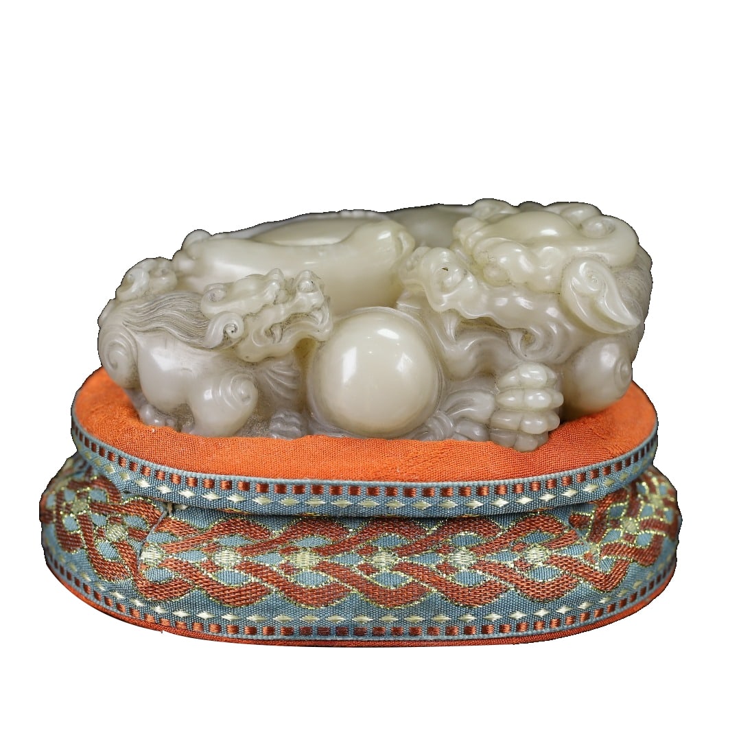 Shoushan stone white field imperial tutor shao bao ornament (1 of 11)