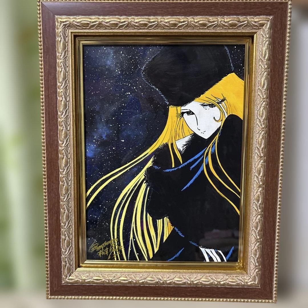 [Size F4] Matsumoto Leiji, Hand-Painted Oil Painting [Galaxy Express 999], Framed (1 of 7)