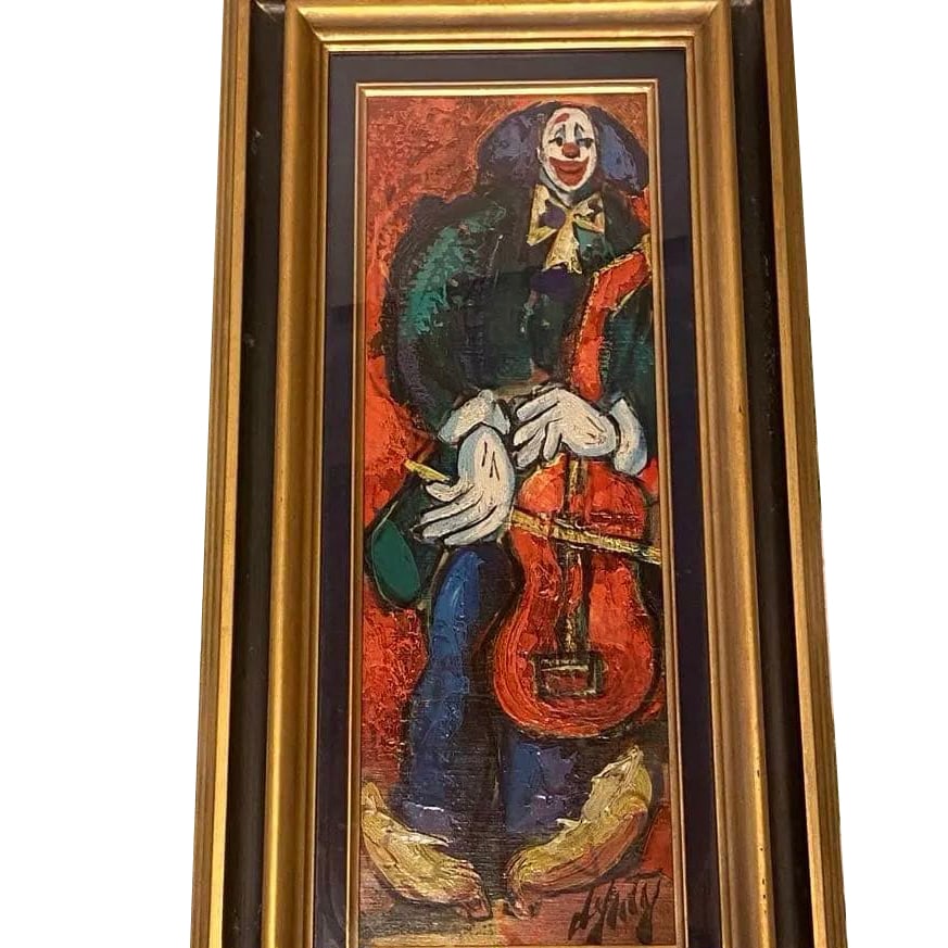 Oil painting by Henri Dantier, "The Clown" (1 of 10)
