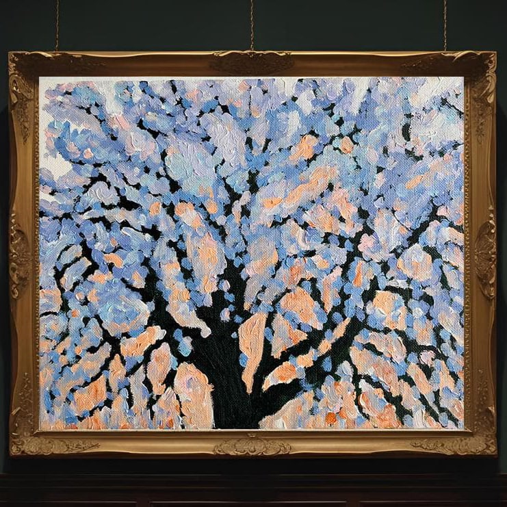 "Morning Cherry Blossoms 2025.1-2" Oil on canvas, original work, size F3 (1 of 14)