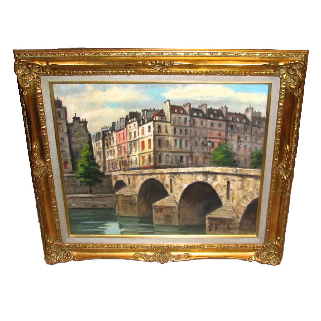 Shinbunten, Kawaguchi Takeo "ParI no Asa" (Morning in Paris) No. 10 Oil Painting (1 of 4)