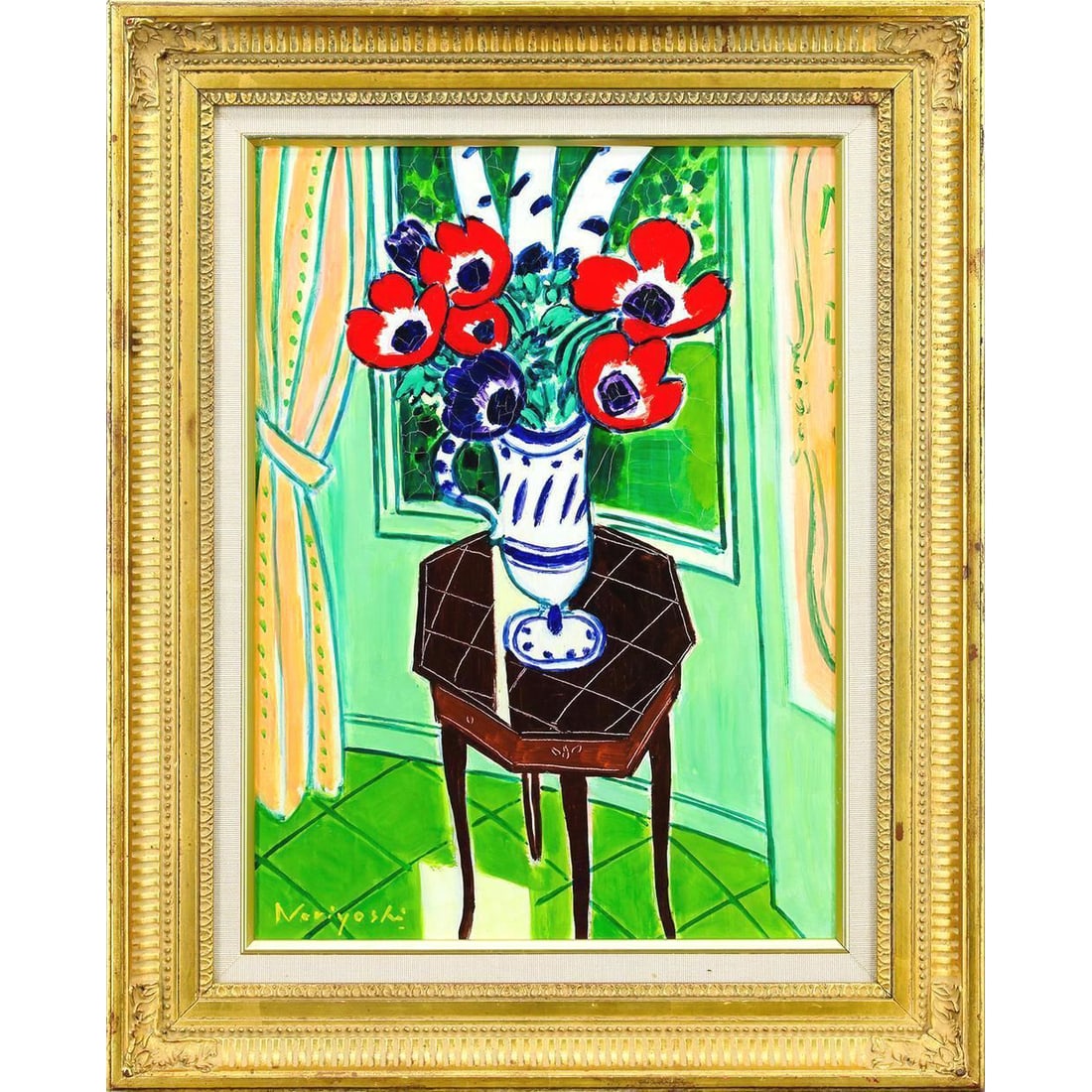 Sakaguchi Noriyoshi, "Anemone no Madobe" (Anemone by the Window), oil painting, 8 sun. (1 of 8)